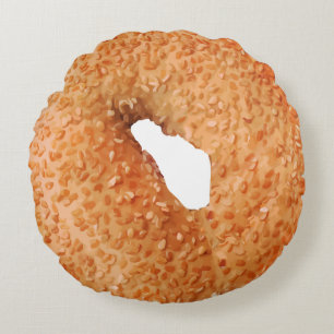 Funny Bagel Novelty Rundes Kissen