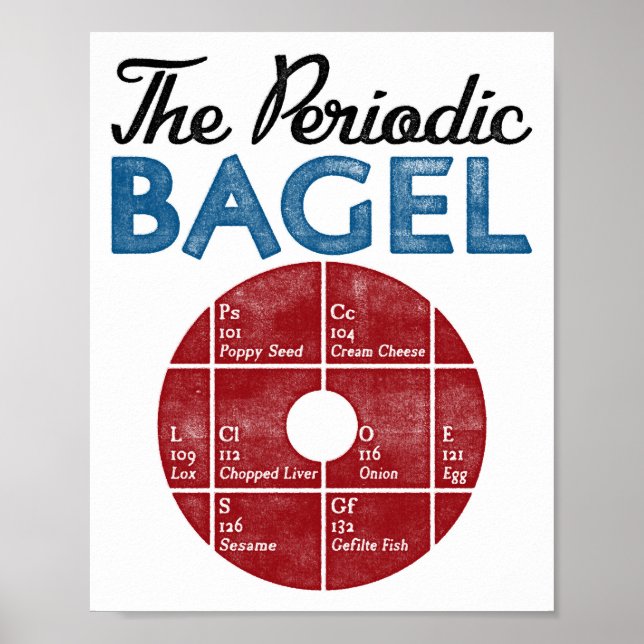 Funny Bagel Poster Periodic Table Bagel Vintag (Vorne)