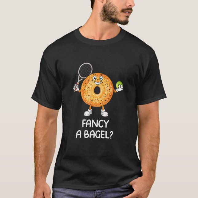 Funny Bagel Tennis Player T-Shirt (Vorderseite)