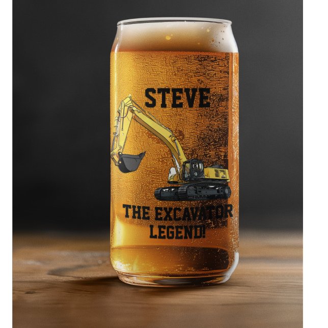 Funny Bagger Legend Heavy Equipment Operator Dosenglas (Excavator Equipment Operator funny construction themed beer glass makes a great gift.)