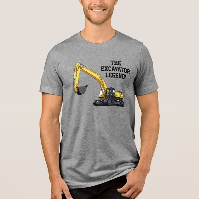 Funny Bagger Legend Heavy Equipment Operator Tri-Blend Shirt (Vorderseite)