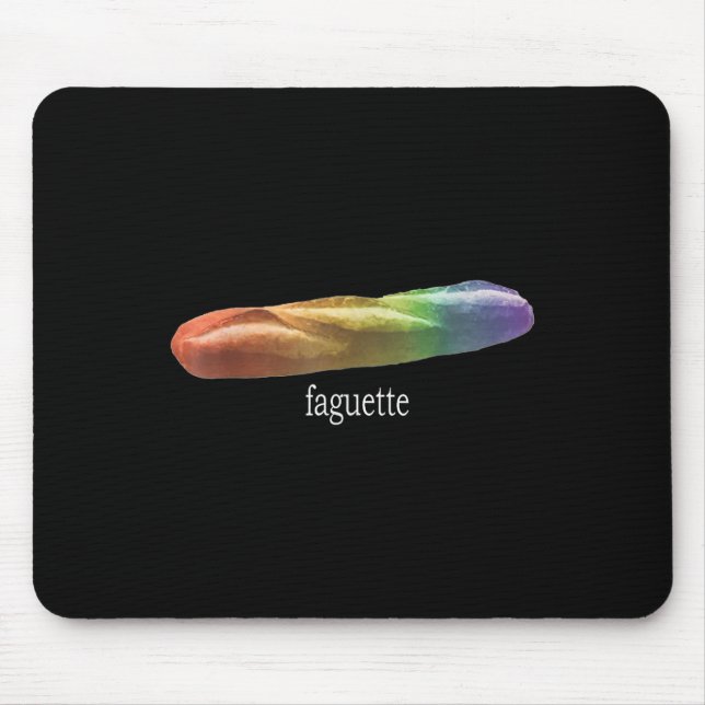 Funny Baguette Rainbow Faguette Lgbt Pride Monat Mousepad (Vorne)