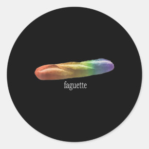Funny Baguette Rainbow Faguette Lgbt Pride Monat Runder Aufkleber
