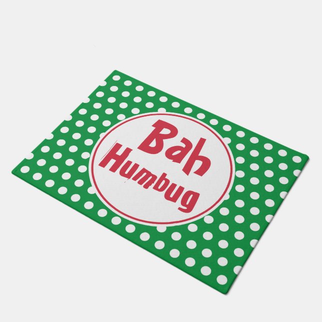 Funny Bah Humbug Christmas Doormat Rug Fußmatte (Schrägansicht)