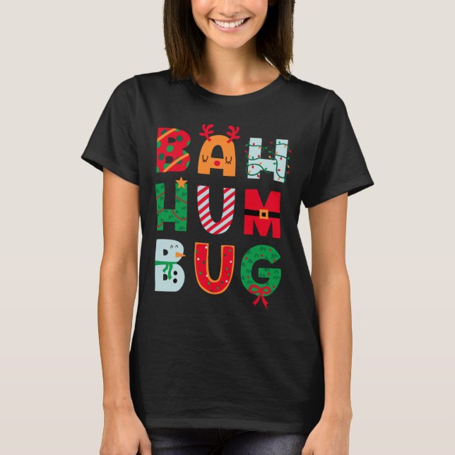 Funny Bah Humbug Holiday  T-Shirt (Vorderseite)