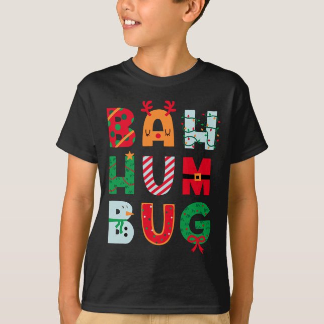 Funny Bah Humbug Holiday  T-Shirt (Vorderseite)