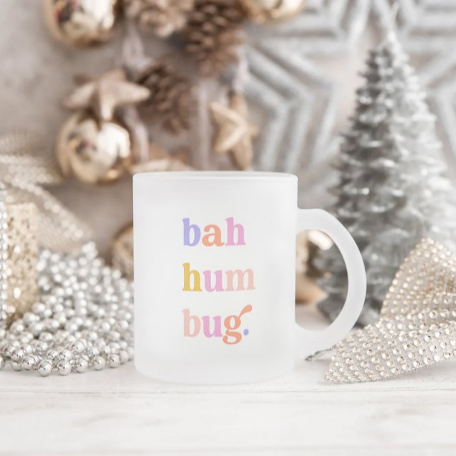 Funny Bah Humbug Typografie Mattglastasse (Von Creator hochgeladen)