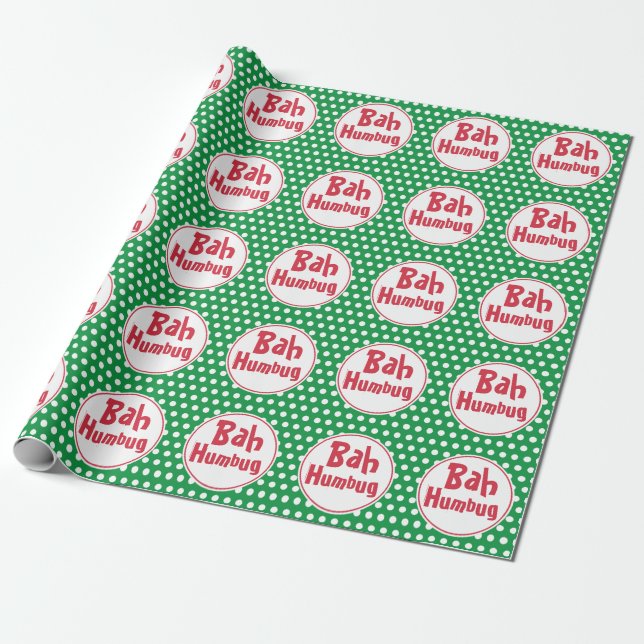 Funny Bah Humbug Weihnachtswrapping Paper Geschenkpapier (Ungerollt)