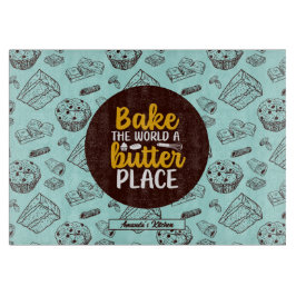 Funny Bake Butter Puck Muffin Bäckerei Muster Schneidebrett