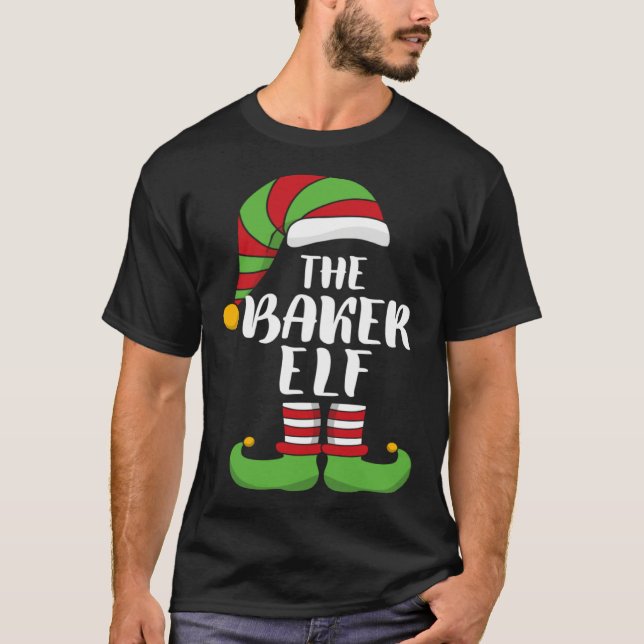 Funny Baker Elf Christmas Santa Helpers T-Shirt (Vorderseite)