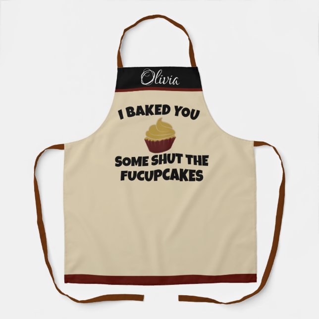 Funny Baker Schürze - Individuelle Name & Quote (Vorderseite)