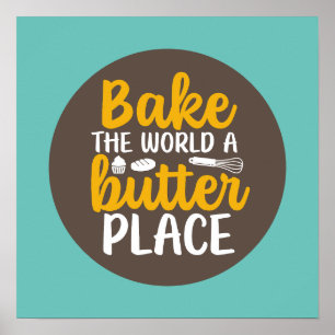 Funny Baking Bakery Typografy Retro Kitchen Décor Poster