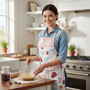 Funny Baking Sprichwort Moderne Küche Pink Schürze