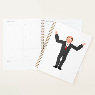 Funny Bald Businessman Shrugging Humore Planer