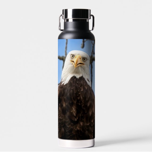 Funny Bald Eagle Face Wildlife Fotografy Trinkflasche (Vorne)