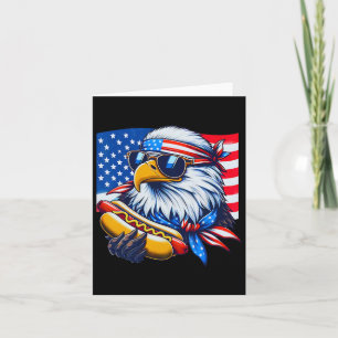 Funny Bald Eagle Hotdog Flag American Flag 4. Juli Karte