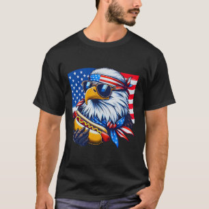 Funny Bald Eagle Hotdog Flag American Flag 4. Juli T-Shirt