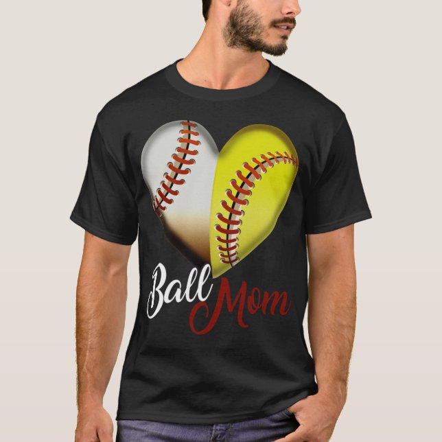 Funny Ball Mama Herzdesign Geschenk für usa babe T-Shirt (Vorderseite)