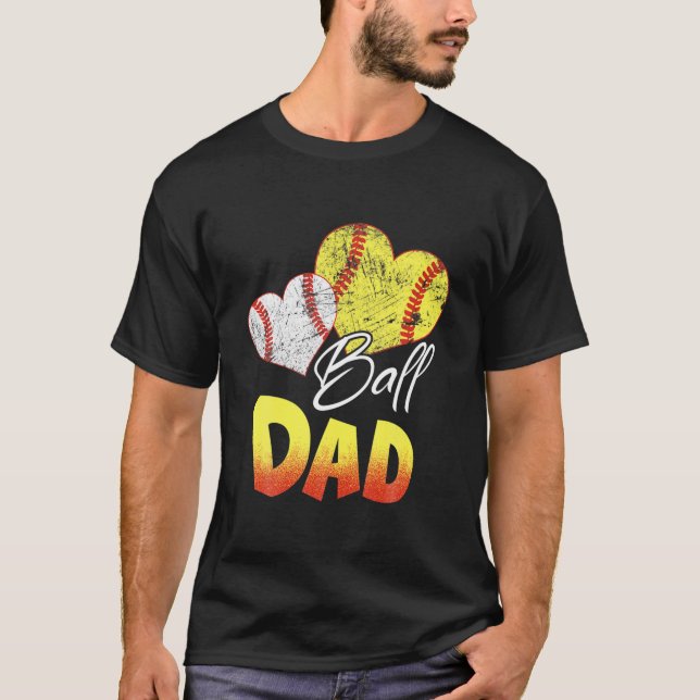 Funny Ball Vater Softball Baseball Geschenke T-Shirt (Vorderseite)
