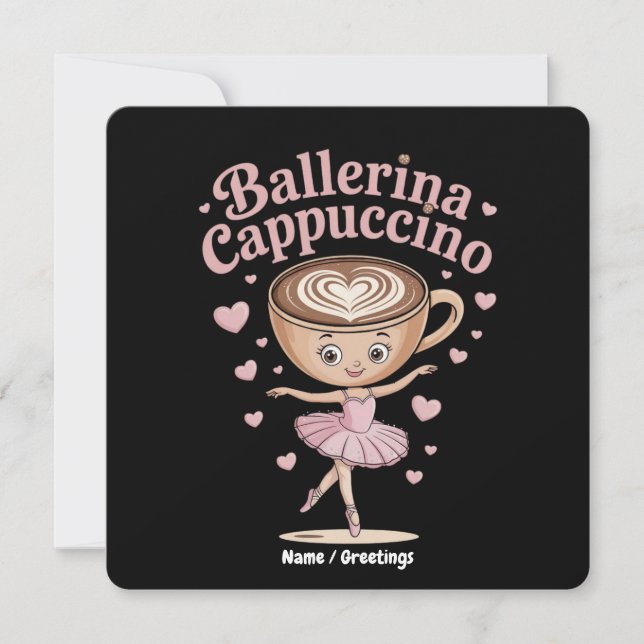 Funny Ballerina Cappuccina Italienisch Brainrot Me Einladung (Vorderseite)