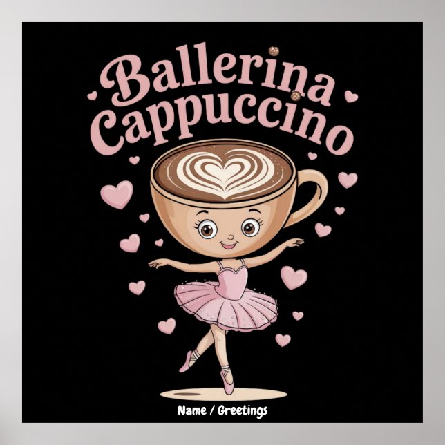 Funny Ballerina Cappuccina Italienisch Brainrot Me Poster (Vorne)