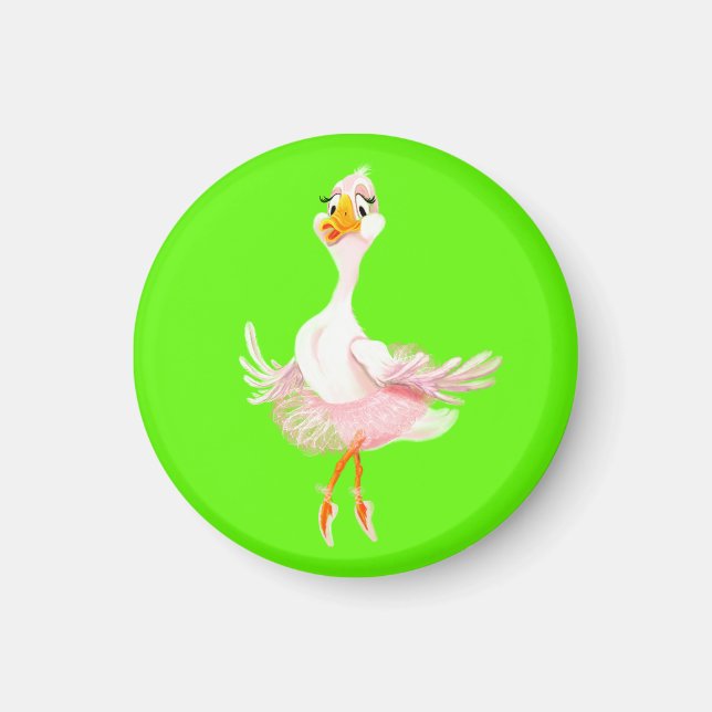 Funny Ballerina Duck Magnet (Vorne)