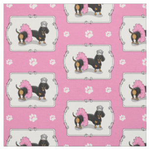 Funny Ballerina Princess Dackel (schwarz & braun) Stoff