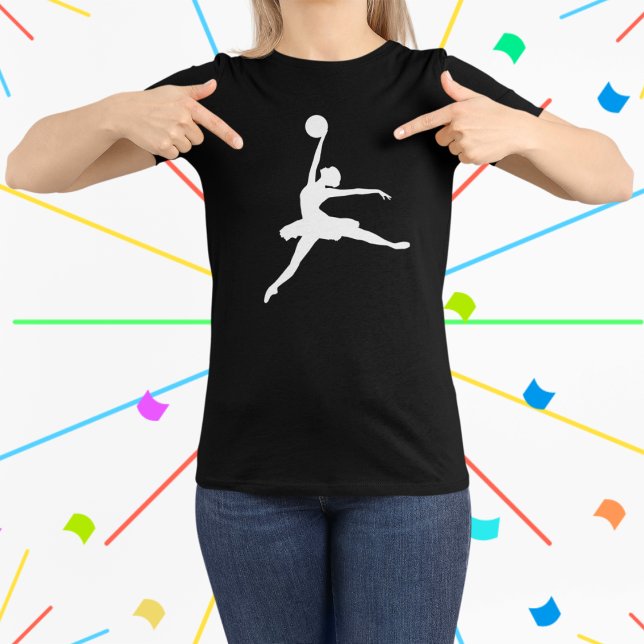 Funny Ballet Lufttänzer T-Shirt (Elevate your style with our fusion of grace and game in the 'ballerina dunk' tee for women.)