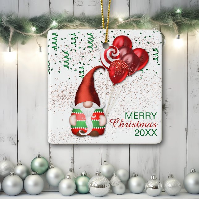 Funny Balloon Gnome Keramikornament (Von Creator hochgeladen)