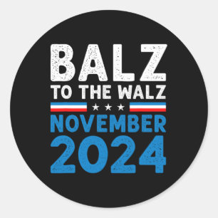 Funny Balz zum Walz Kamala Harris Tim Walz 2024 Runder Aufkleber