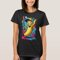 Funny Banana Baseball Player Cartoon - Fruchtsport