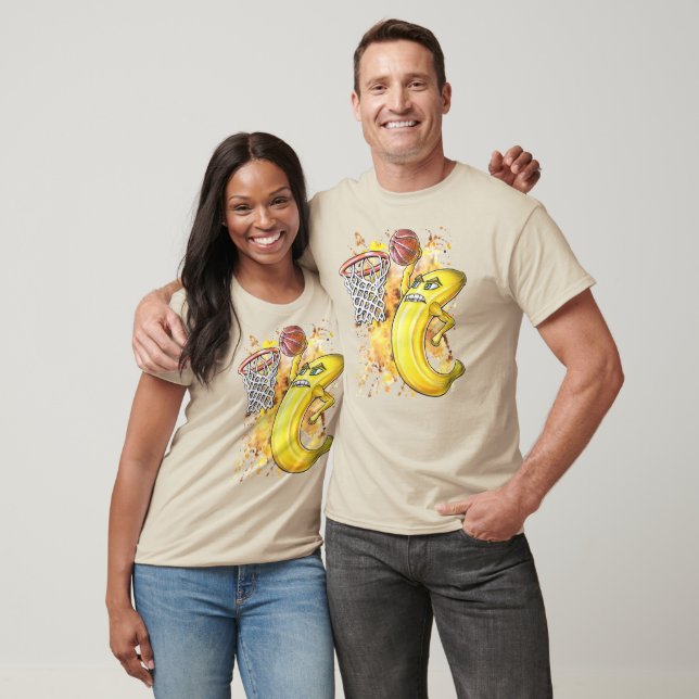 Funny Banana Basketball Spieler Slam Dunk Jump T-Shirt (Unisex)
