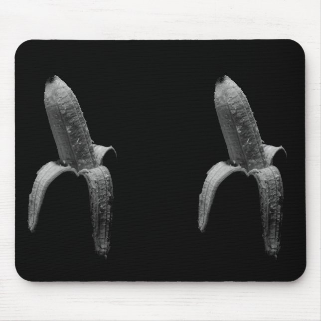 Funny Banana Black und White Portrait Mousepad (Vorne)