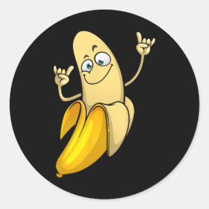 Funny Banana Designs für Männer Frauen Frucht lang Runder Aufkleber