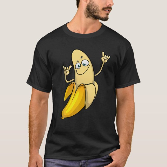 Funny Banana Designs für Männer Frauen Frucht lang T-Shirt (Vorderseite)