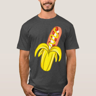 Funny Banana Hot Dog Würstchen Geschenk T-Shirt