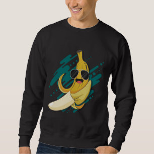 Funny Banana mit Sonnenbrille Kalium gesund Fru Sweatshirt