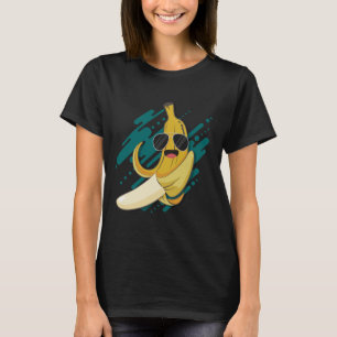 Funny Banana mit Sonnenbrille Kalium gesund Fru T-Shirt