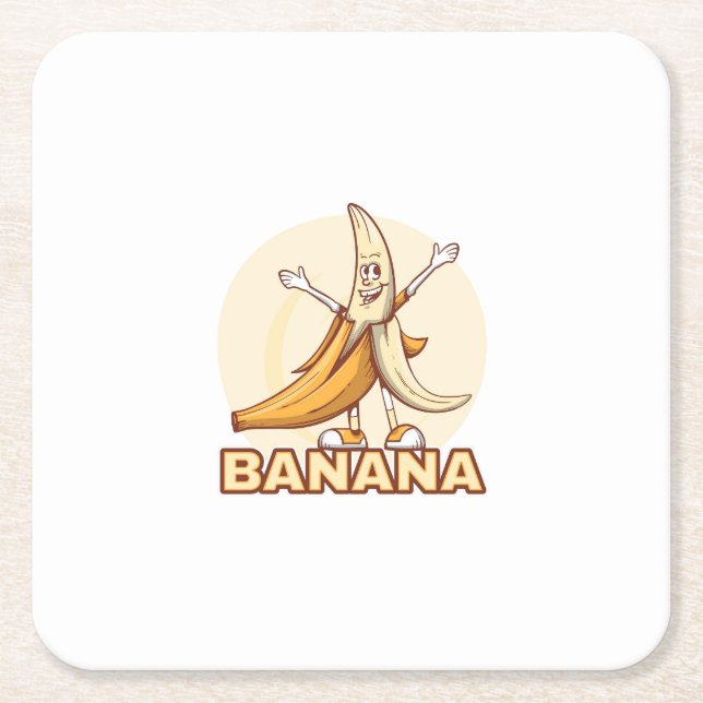 Funny Banana Rechteckiger Pappuntersetzer (Vorderseite)