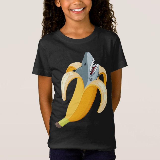 Funny Banana Shark Bananas Fruchtmeer Tierwelt Lov T-Shirt (Vorderseite)