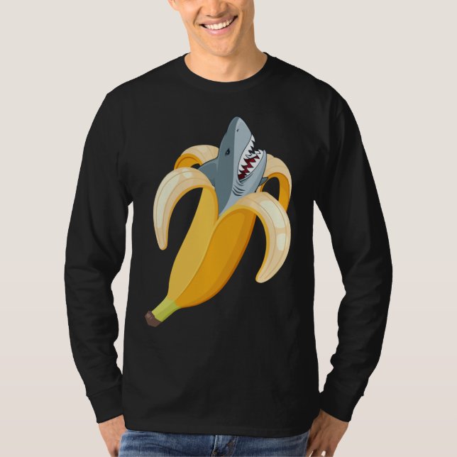 Funny Banana Shark Bananas Fruchtmeer Tierwelt Lov T-Shirt (Vorderseite)