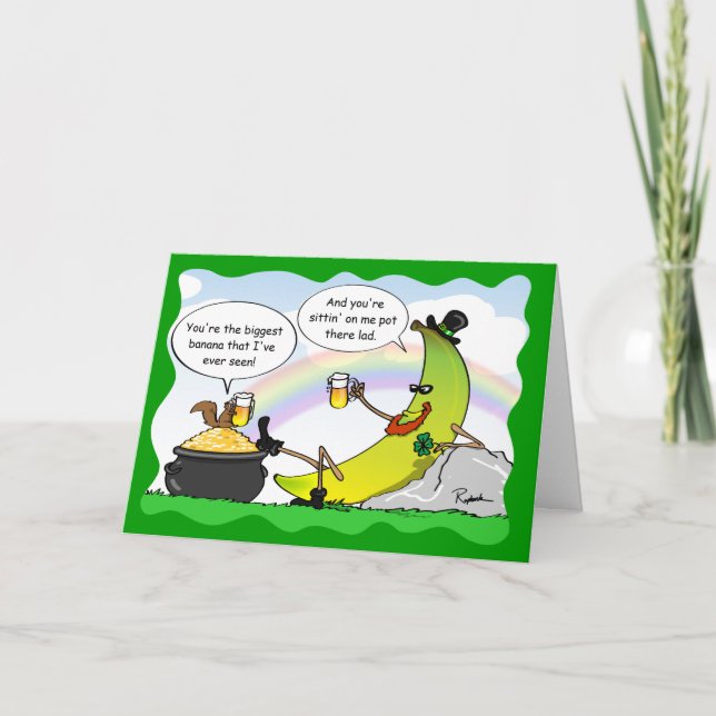 Funny Banana St Patrick's Day Card - Custom Cards Karte (Vorderseite)