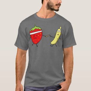 Funny Banana und Strawberry Lauf einen Marathon T-Shirt