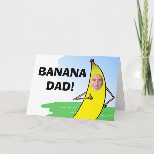 Funny Banana Vathers Day Card, Vater Foto einfügen Karte (Vorderseite)