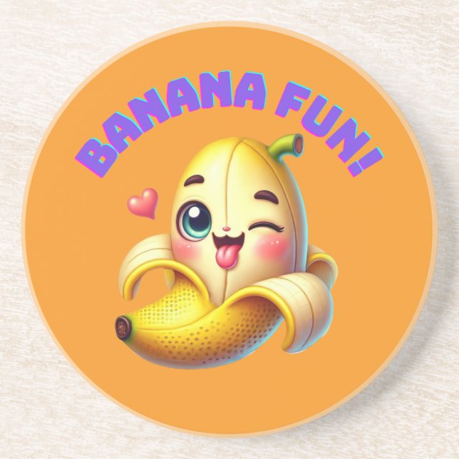 Funny Banana Winking Design for Fun and Playful Gi Getränkeuntersetzer (Vorne)