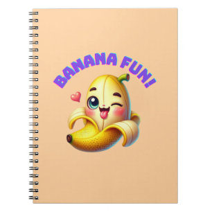 Funny Banana Winking Design for Fun and Playful Gi Notizblock