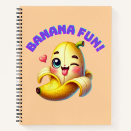 Funny Banana Winking Design for Fun and Playful Gi Notizbuch