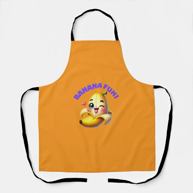 Funny Banana Winking Design for Fun and Playful Gi Schürze (Vorderseite)