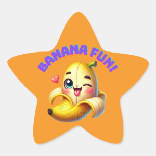 Funny Banana Winking Design for Fun and Playful Gi Stern-Aufkleber