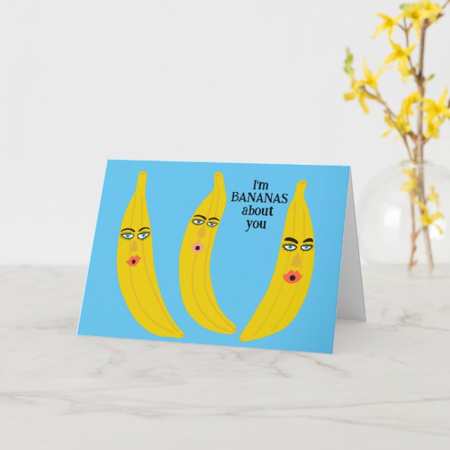 Funny Bananas Romantische Valentine Liebe Jahresta Karte (Gelbe Blume)